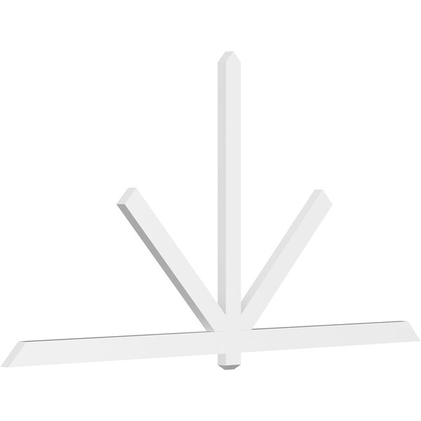 Ekena Millwork Kennewick Architectural Grade PVC Gable Bracket, 108"W x 54"H x 2"D x 4"F, 12/12 Pitch GBP108X54X0204KEN00 - main